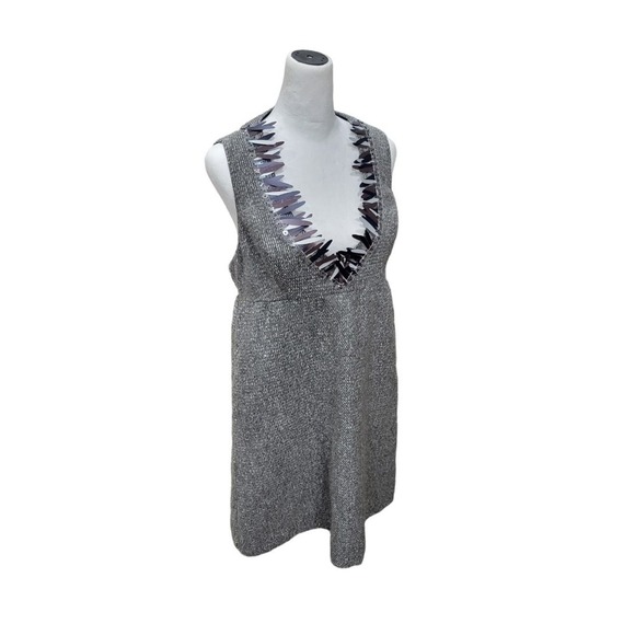 Anna Sui Target 20th Anniversary Collection Tweed Boucle Silver Dress Size Small - Picture 11 of 12